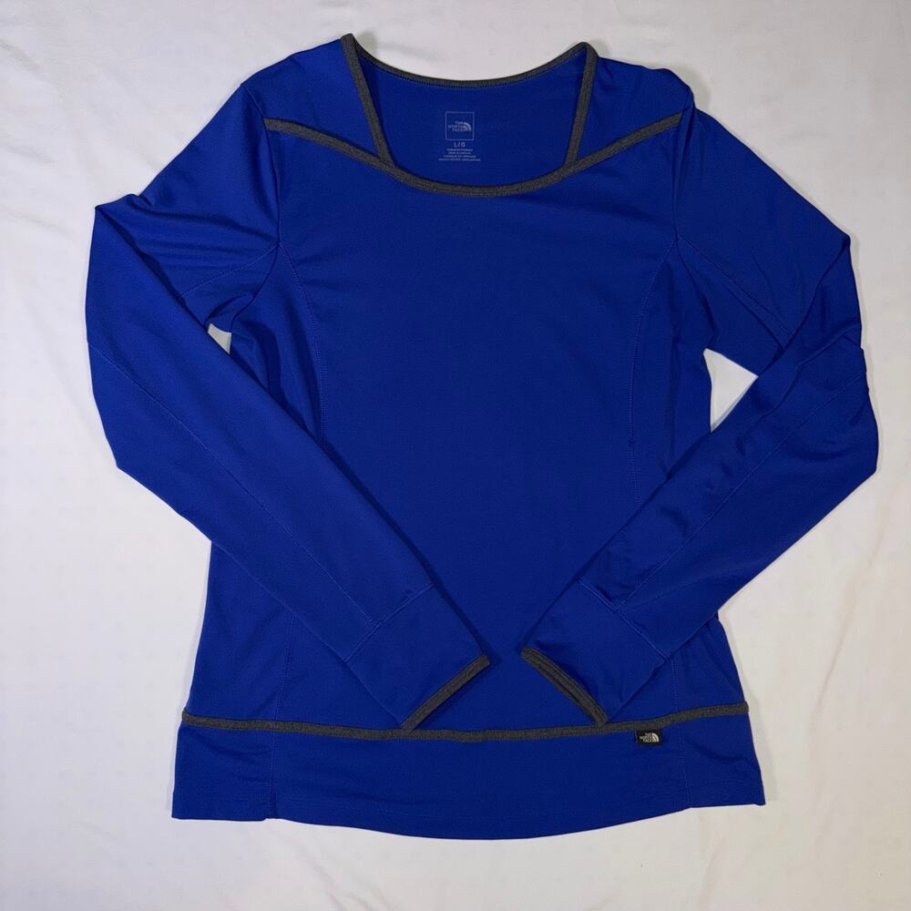 North Face Women's Royal Blue Athletic Shirt- Size Large